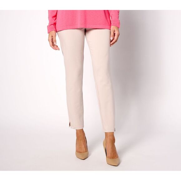 Susan Graver Women's Petite Pants 1XP Weekend Premium Stretch Slim Pink A626999 - Picture 1 of 4